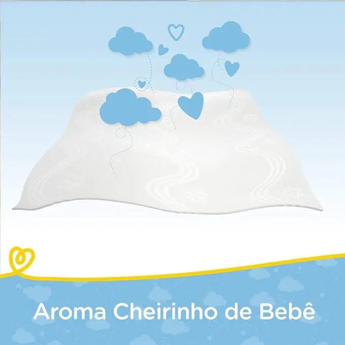 Kit com 12 Pacotes de  Lenços Umedecidos Aroma de Bebê de 48 Unidades