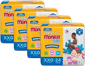 Kit Com 4 Fralda Baby Shortinho